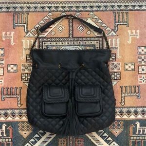 Black quilted purse